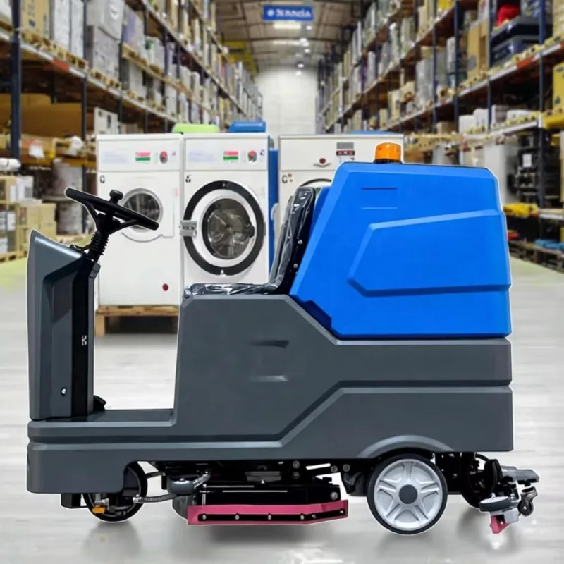 Hot Selling Dual-Brush Ride-on Floor Scrubber Cleaning Path High Efficiency for Factory Warehouse