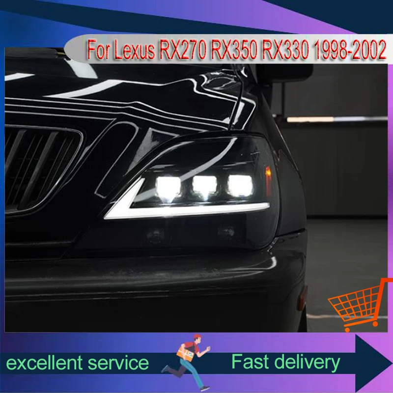 

Headlight Accessories For RX270 RX350 RX330 1998-2002 Lexus Highlight Auto LED Lights for Vehicles Front Lamps Tools Car Light A