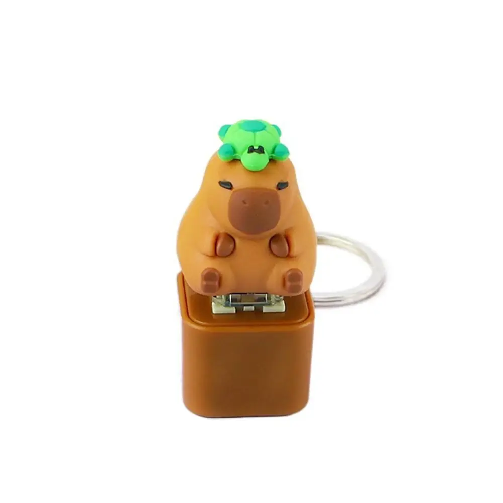 Yellow Chick Wooden Fish Keyboard Keychain Luminous Wooden Fish Mechanical Keyboard Keychain Colorful Light Axle Tester