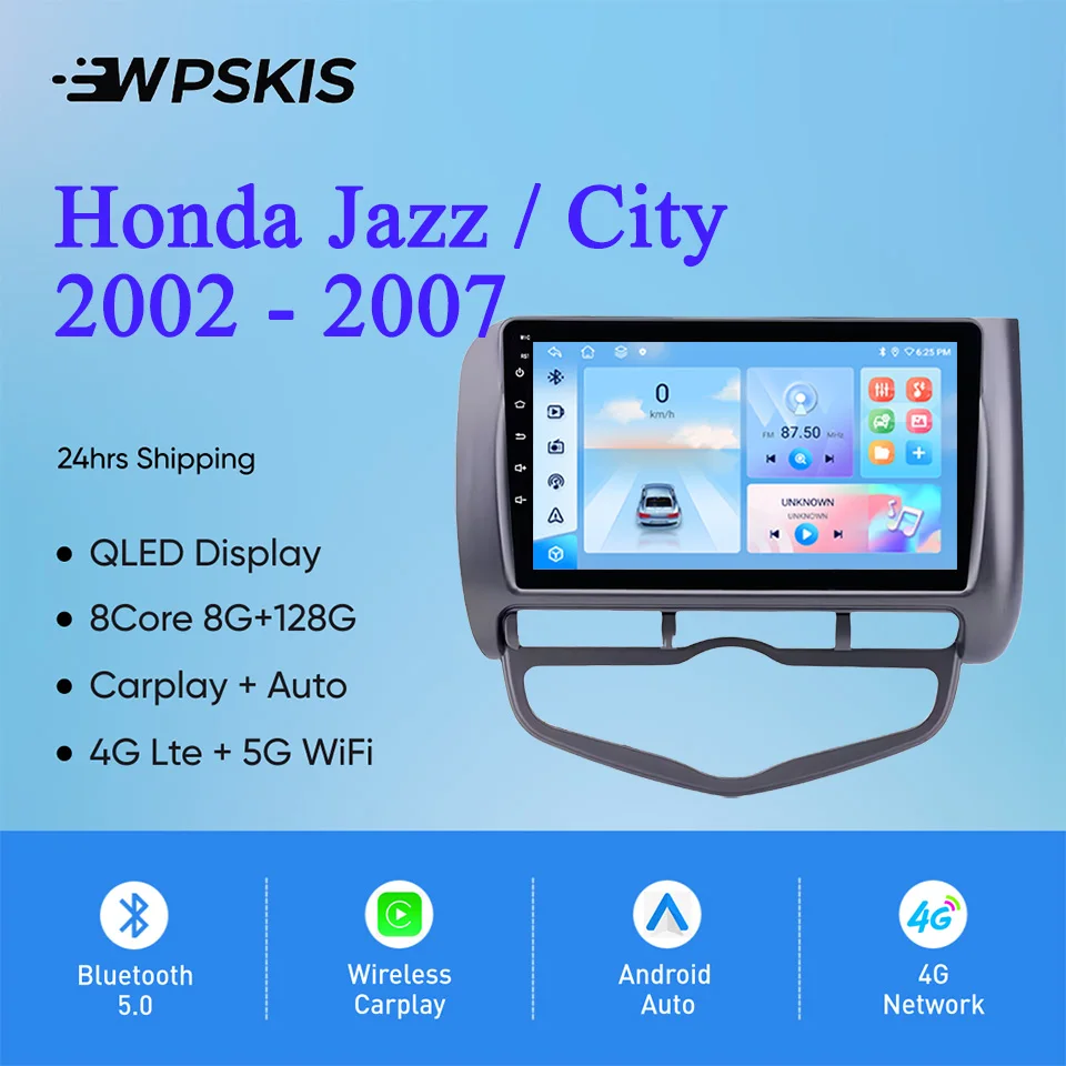 

Android 14 8G+128G For Honda Jazz City 2002 2004 2006 2007 Car Auto Radio Stereo Video Audio Multimedia Player CarPlay GPS Navi