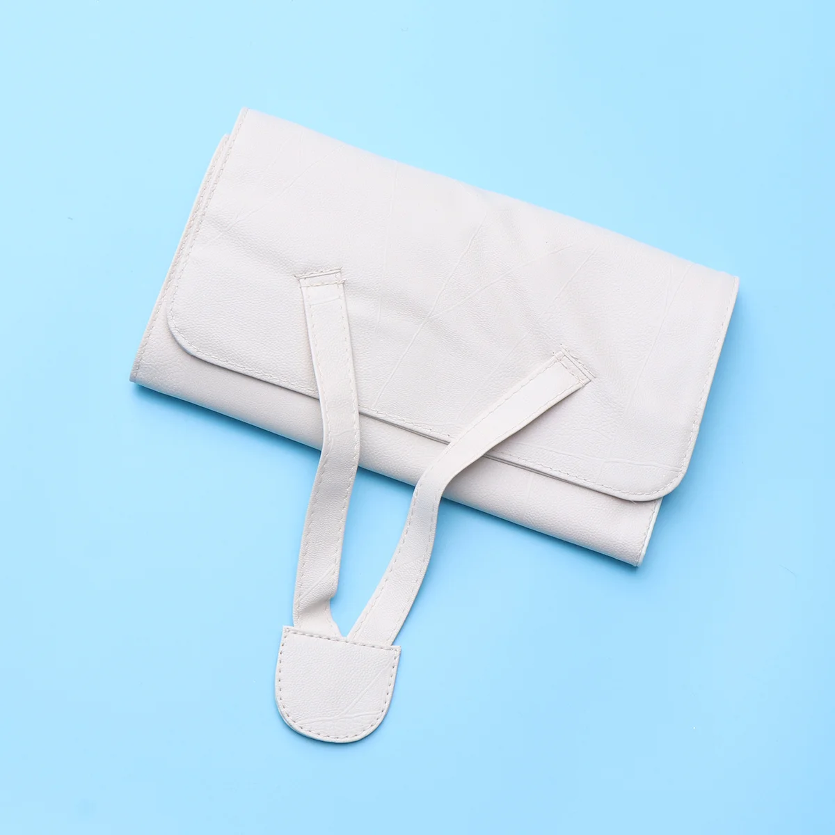 

1Pcs Organizer Bag PU Makeup Storage Pouch Holds 18 Brushes Tools Portable Lightweight Case for Travel Home Beige