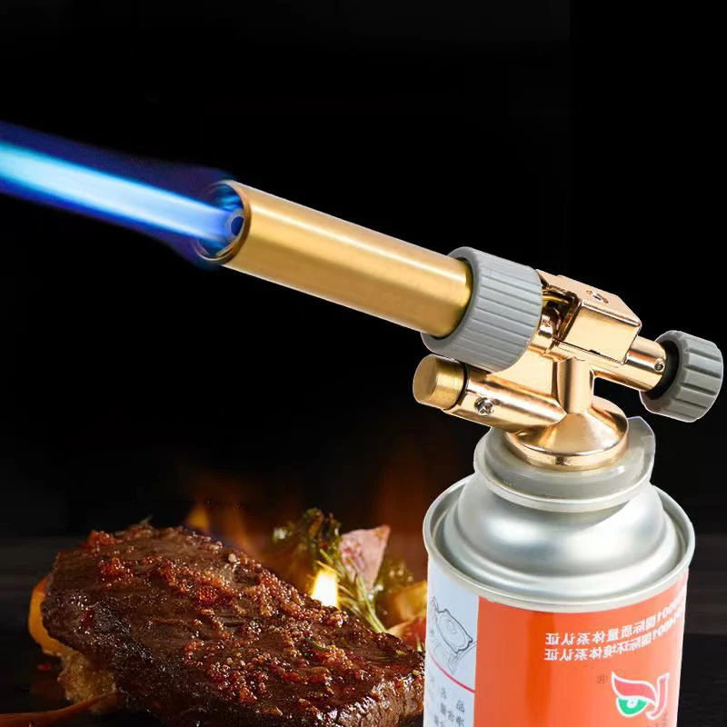 Kupfers chweiß gasbrenner tragbare Flammen pistole Butan brenner Außen grill Feuerzeug Flammen werfer Schweiß geräte Küchen bedarf – Detail 1