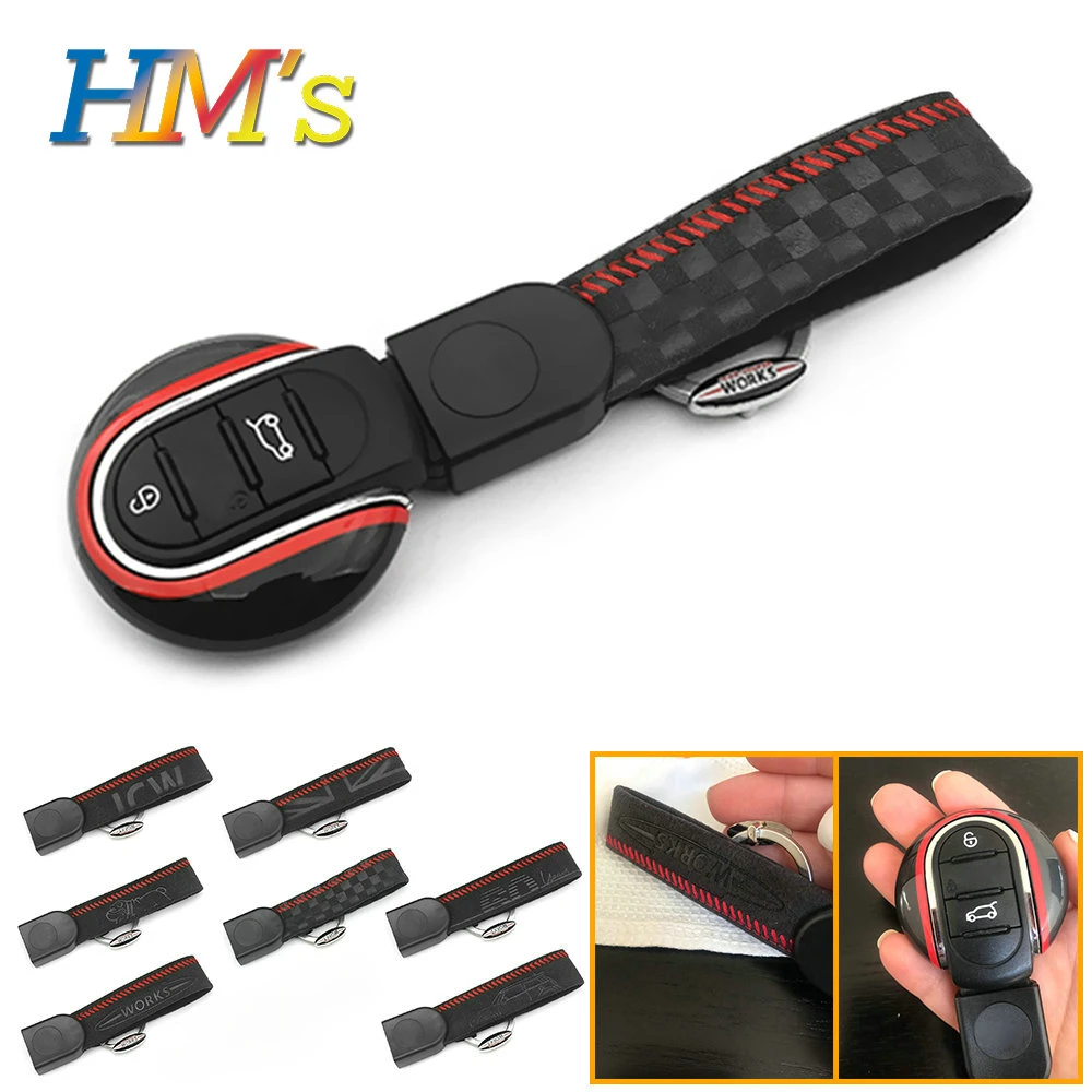 For MINI Cooper Key Case Car Cover F54 F55 F56 F60 One D S KeyChain Union Jack Bulldog JCW Protecter Car Styling Accessories