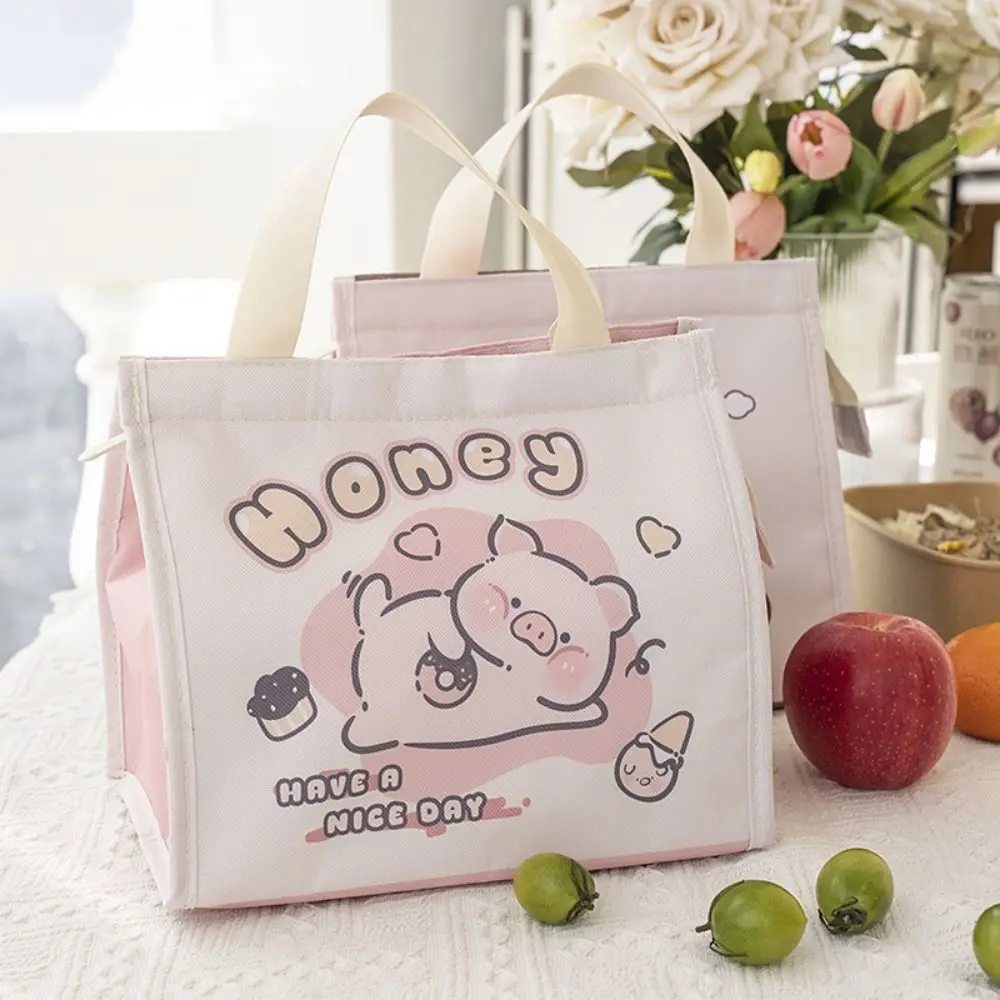 Tas makan siang Capybara kapasitas besar sederhana tahan air tas makan siang kartun Oxford tas kantong Tote perlengkapan piknik tas perjalanan