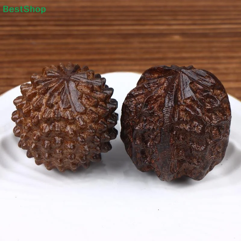 ♥Wooden Spiky Hand Exercise Balls - Massage Stress Relief Baoding Balls for Hand Strength Training & Relaxation