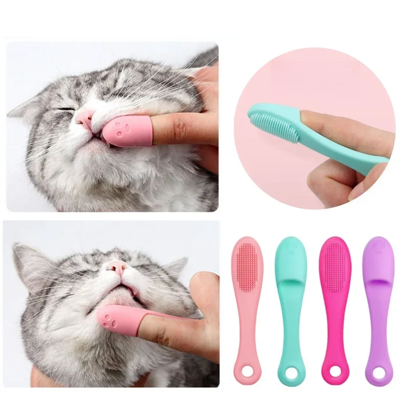 Soft Pet Finger Brush for Dog and Cat, Toothbrush for Tear Stains, Eye Care, Cleaning Grooming Tools Dog Cat Cleaning Supplies