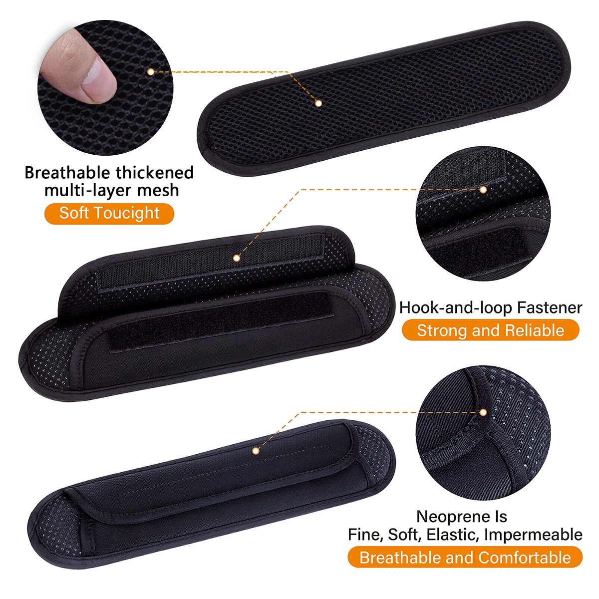 2 Pack Non-Slip Universal Shoulder Pads, Thick Backpack Strap Pads for Shoulder Bags, Guitar Straps, Computer Bags, etc., Remova