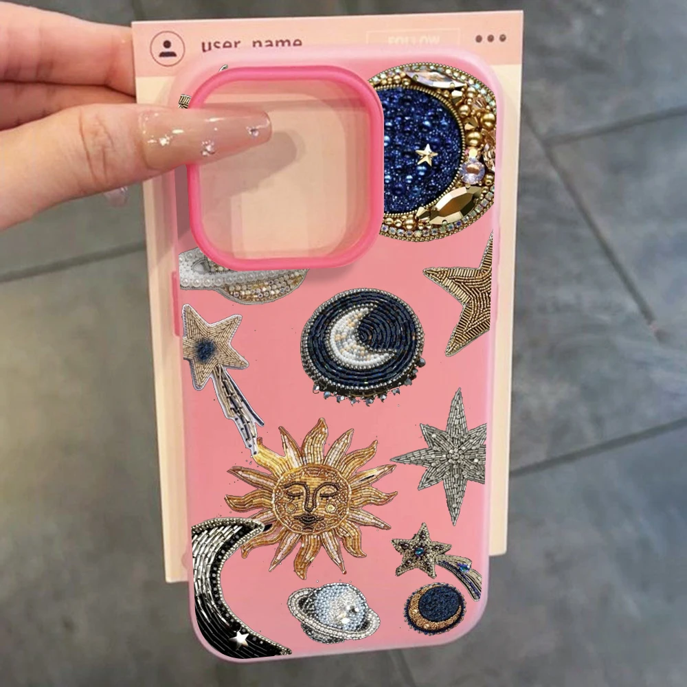 Für iPhone 17 15 16 14 Pro Max Hülle Plus Luxus Sterne Mond INS Cover Für iPhone 13 11 12 ProMax XS XR 8 Plus Bonbonfarben Hüllen – Detail 8