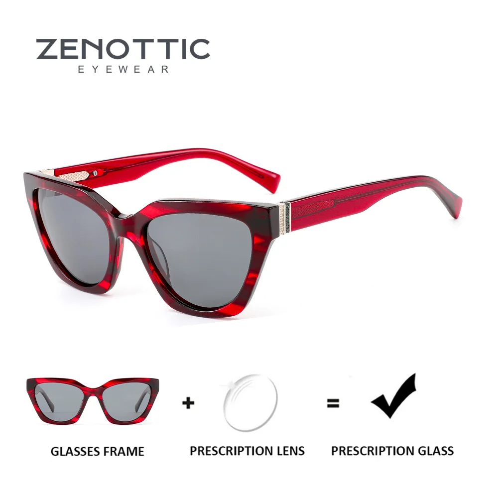 

ZENOTTIC Butterfly Uv400 Polarized Prescription Sunglasses Women Fashion Acetate Corrective Sun Glasses