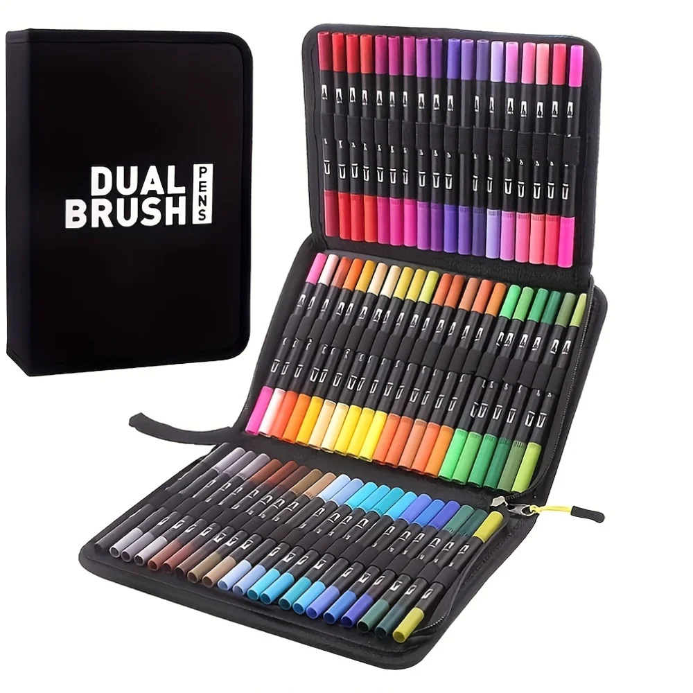 

Набор маркеров LOLEDE 60 цветов с двойным наконечником, художественные принадлежности, ручки-кисти для рисования, набор цветных ручек для подарка, ручки, карандаши, для письма, офиса, школы