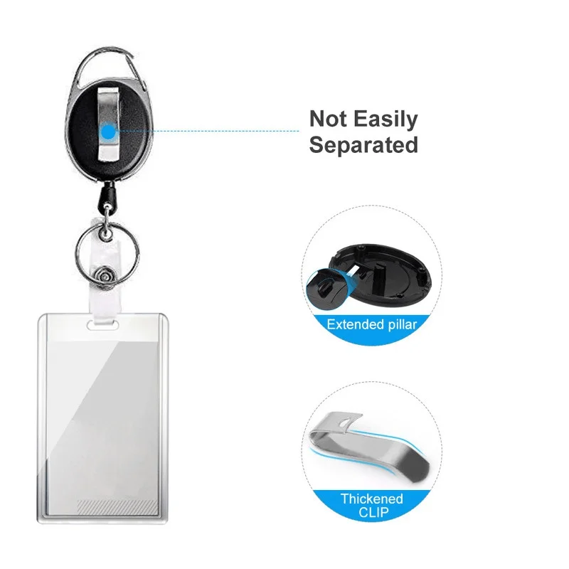 1/5/10PCS ID Card Key Chain Retractable Pull Badge Reel Recoil Belt Key Ring Chain Clips Name Tag Card Badge Holder Reels/Gift