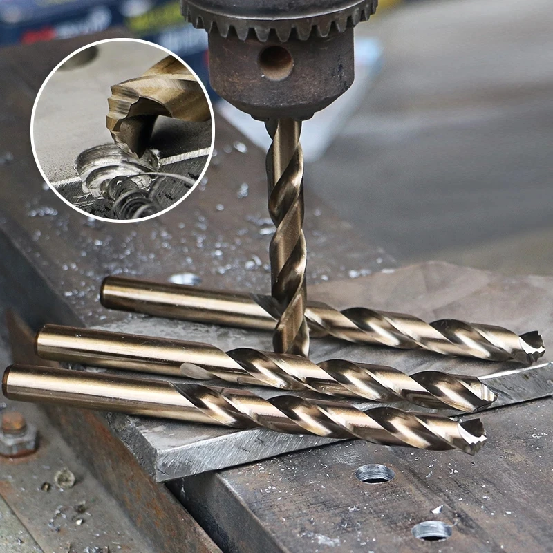 MX 25pcs HSS Twist Drill Bit Set M42 High Speed Steel 8% Cobalt Drill Bits Copper Aluminum Iron Wood Stainless Steel Metal Drill