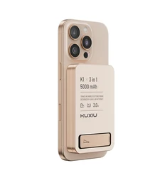 KUXIU K1 3 in 1 Magnetic Power Bank For iPhone 17 16 15 14 13 12,iWatch,AirPods,15W Wireless Portable Fast Charging 5000 mAh