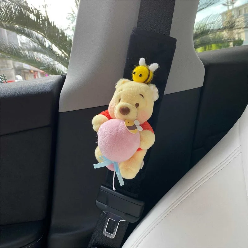 لطيف ويني ذا بوه الكرتون أفخم حزام الأمان غطاء الكتف سيارة عصرية أربعة مواسم العالمي المضادة للارتداء حزام الأمان #5