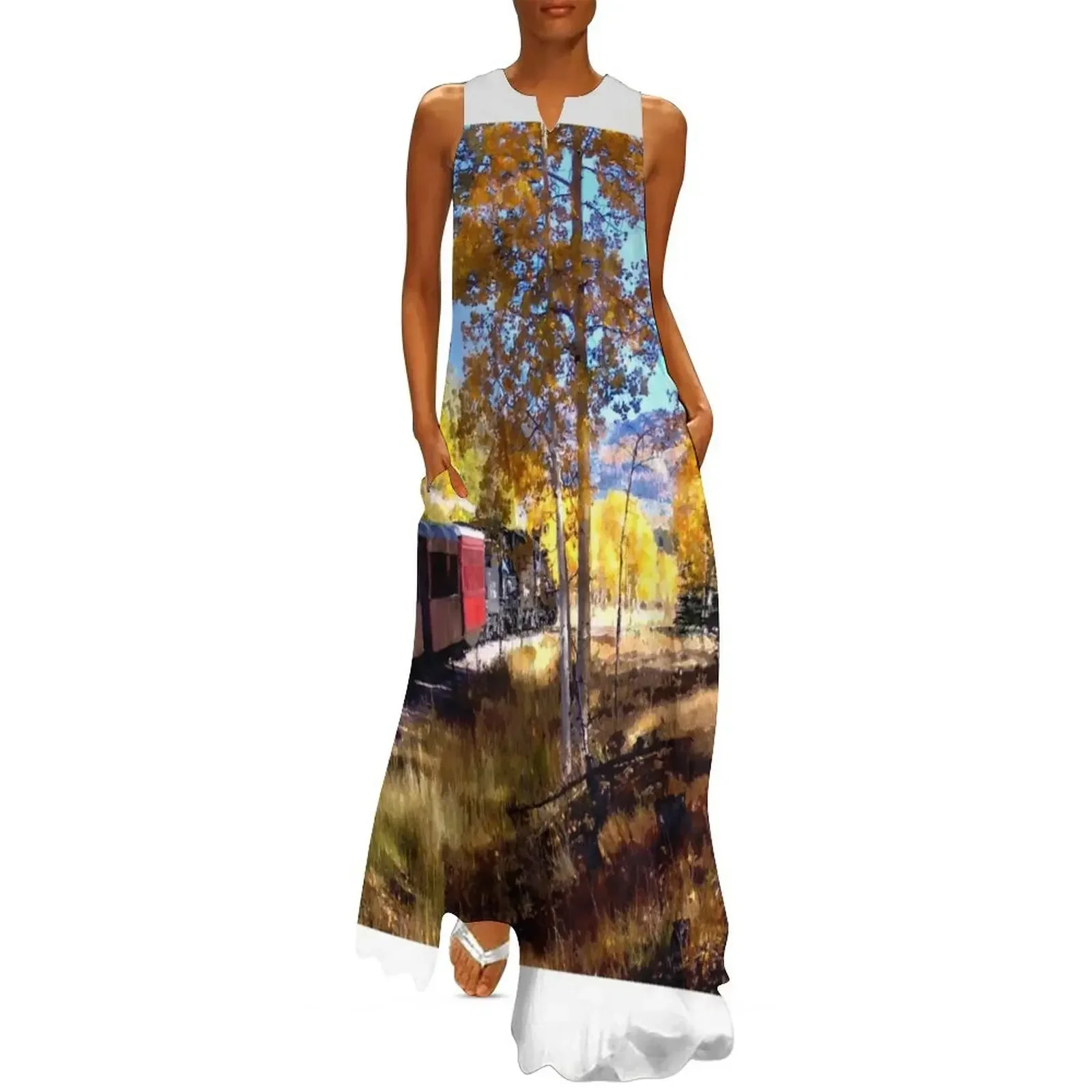 

Fall train ride Long Dress elegant dresses plus sizes dresses summer women's evening dresses Dress