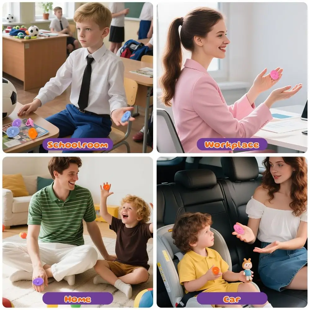 

4 шт./компл., силиконовая сенсорная игрушка-непоседа для звука, легкая игрушка для снятия стресса, снятие тревоги, нажатие, беспокойство, камни