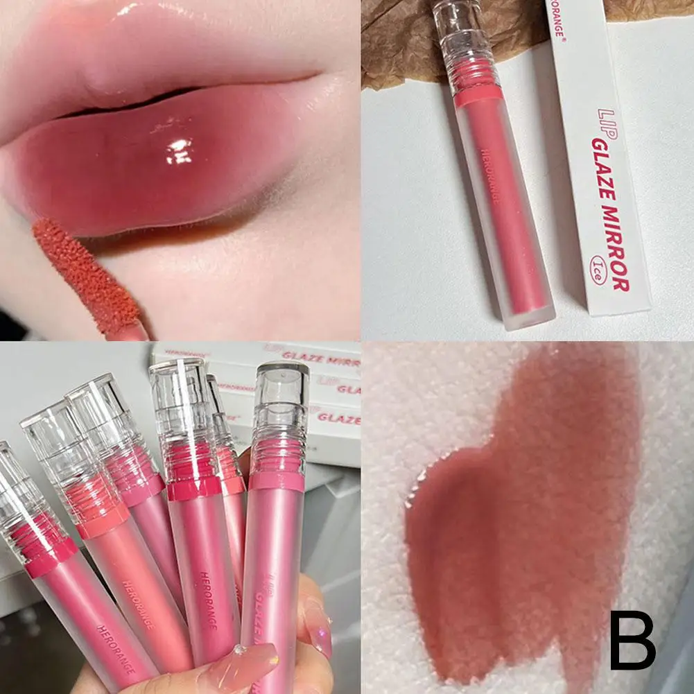 Kristal Glossy Lip Glazuur Schattige Beer Blijvende Kleur Non-Stick Cup Hydraterende Lipgloss Spiegel Water Vloeibare Lippenstift Make-Up