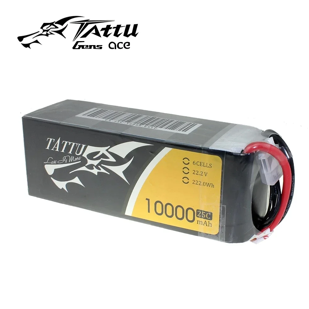 TATTU 6S Lipo Battery 10000mAh 22.2V 25C with XT90 Plug for RC Drone