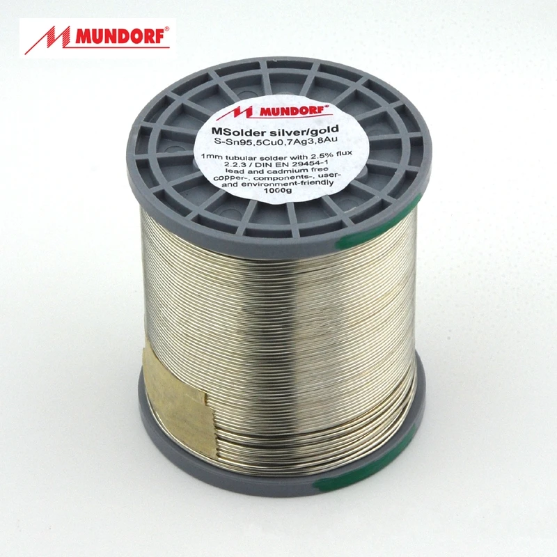 10 Meters Original German Mundorf Mcap Silver Gold Soldering Wires 3.8% silver Wire diameter 1.0mm Solder wire for audio