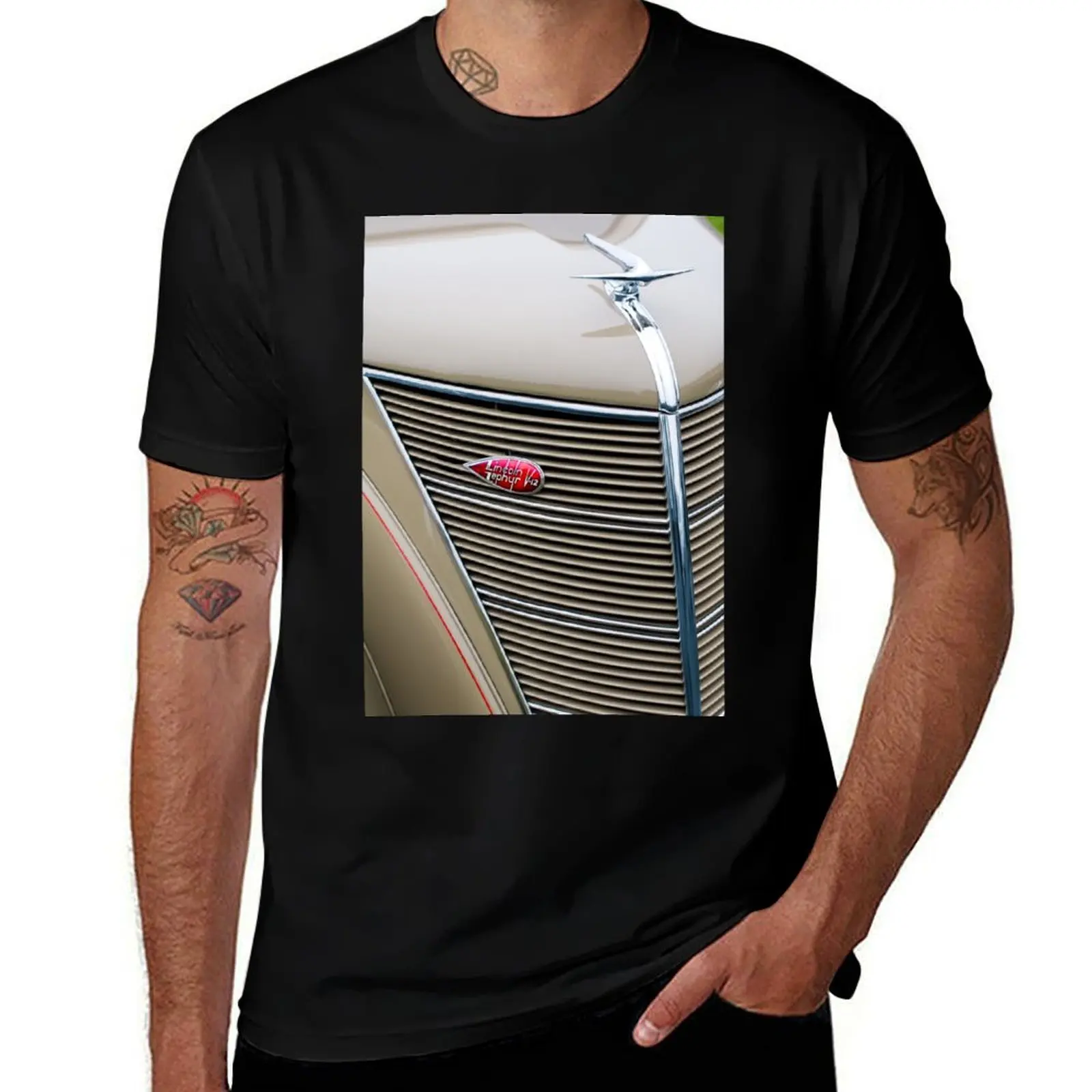 1937 Lincoln-Zephyr Coupe Sedan Grille Emblem -0100c T-Shirt t shirt man plain man t shirts for men casual T-Shirt