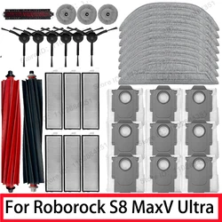 For Roborock S8 MaxV Ultra, S8 Max Ultra,G20S Replacement Parts Accessories Roller Side Brush Hepa Filter Mop Cloth Dust Bag