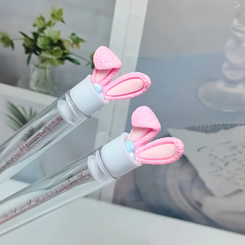 5pcs Bunny Eyelash Spoolies with Tubes - Reusable Mascara Wands, Dust-Proof Portable Lash Brushes for Extensions & Makeup, Cute