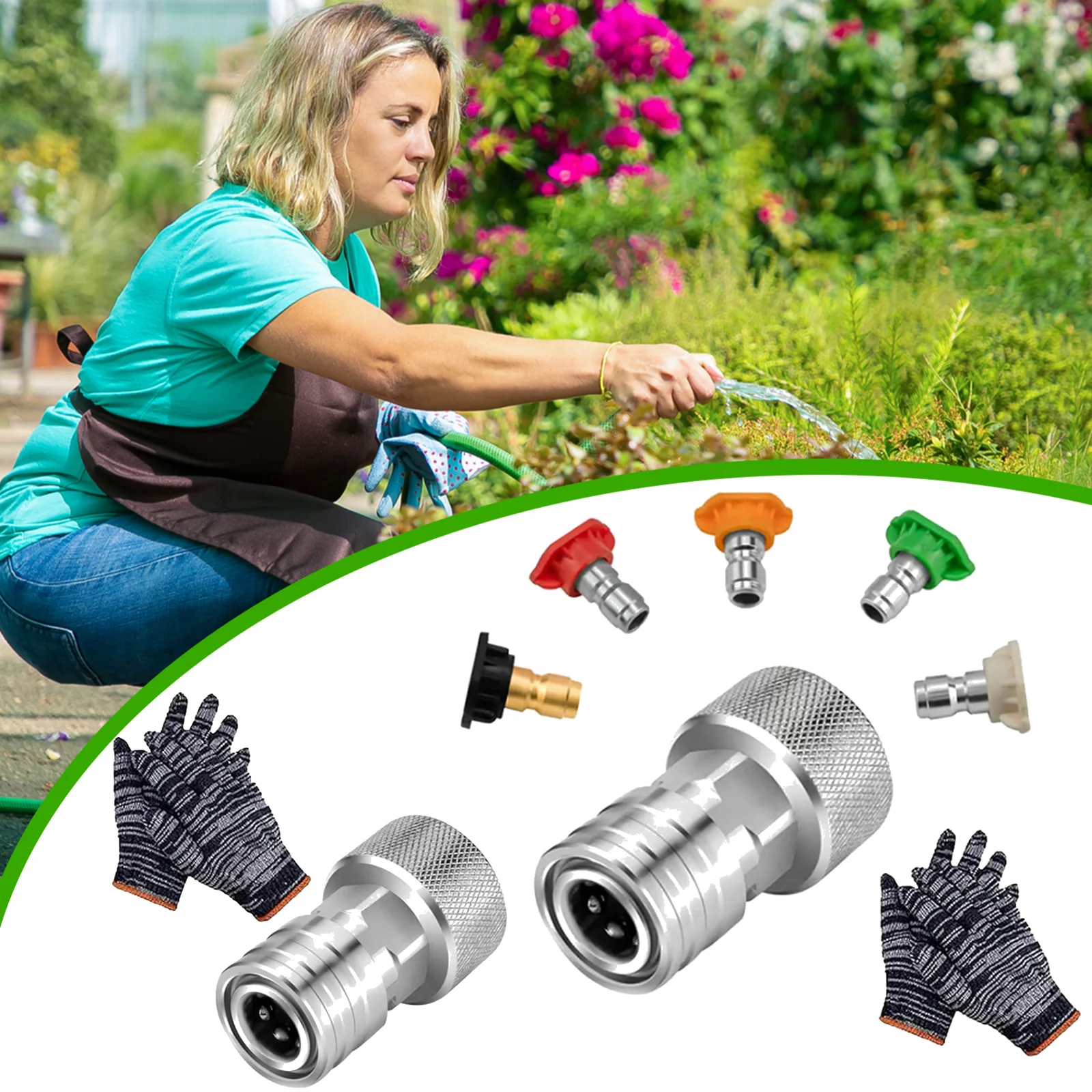 

Stainless Steel Leak-Proof Adapter Convert 3/4 GHT to 1/4 Quick Connector Garden Water Hose to Mini Power Washer Adapter Cleaner