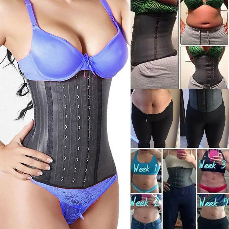 100% Latex Waist Trainer Underwear Cincher Corset Slimming Belt Modeling Strap Body Shaper Women Shapewear Tummy Control Belly