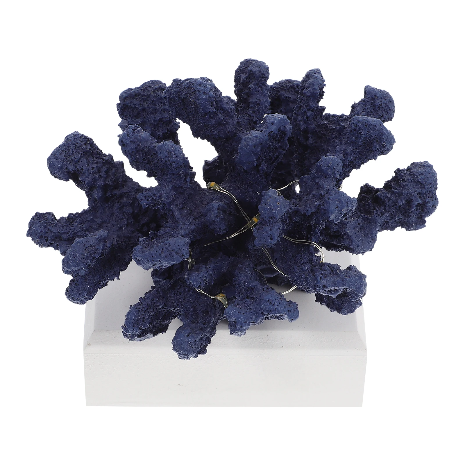 

LED Coral Decor Simulated Resin Craft Statue Tabletop Figurine Home Decor Ocean Ambiance Coral Ornament Lightweight Exquisite