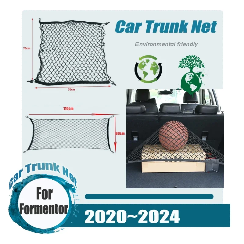 

Car Boot Trunk Cargo Nets For Cupra Formentor VZ5 2020 2021-2023 2024 Nylon Elastic Mesh Storage Organizer Parts Car Accessories