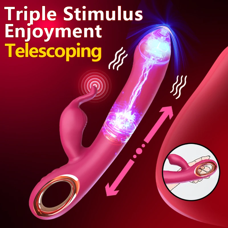 

1pc Rabbit Heated Vibrator, Retractable Dildo, Clitoral Stimulator, G-spot Masturbator, Massager, Tongue Vibrator, Sex Toy, Wome