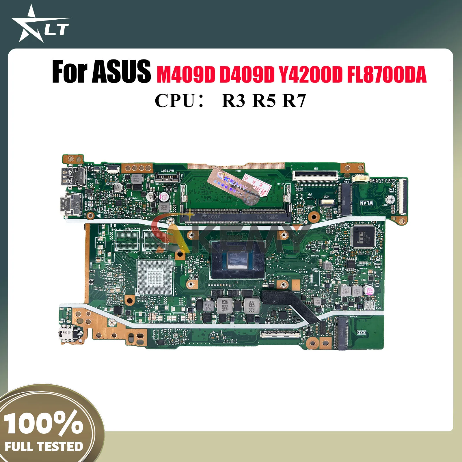 

X409DA Laptop Motherboard For ASUS X409DL Y4200D M409D X409D FL8700DA X409DJ M509D X409DAP D509D D409D Mainboard W/ R3 R5 R7 CPU