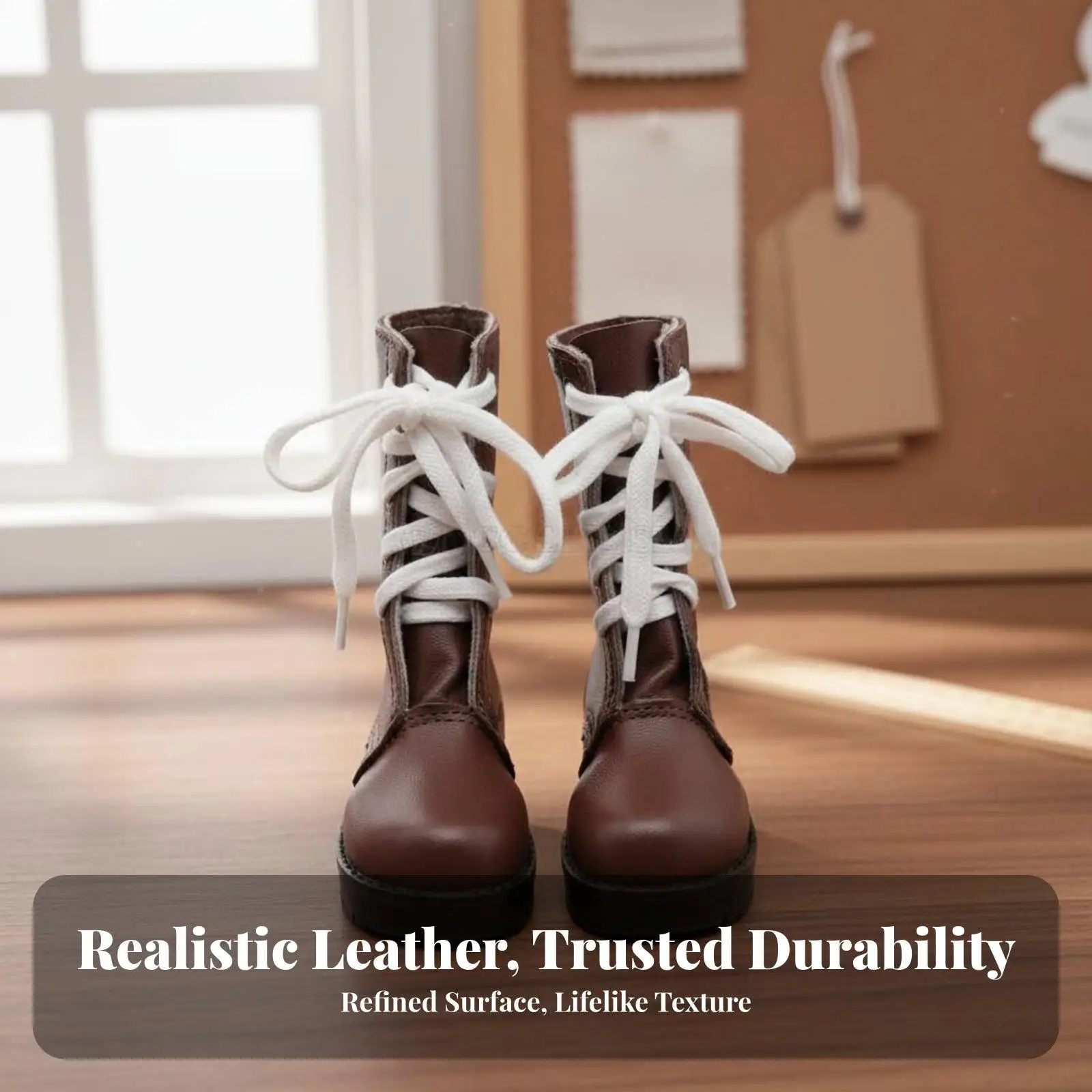 Doll Ankle Boots PU Leather 60cm Doll Shoes Fashionable Design Miniature Utility view 3