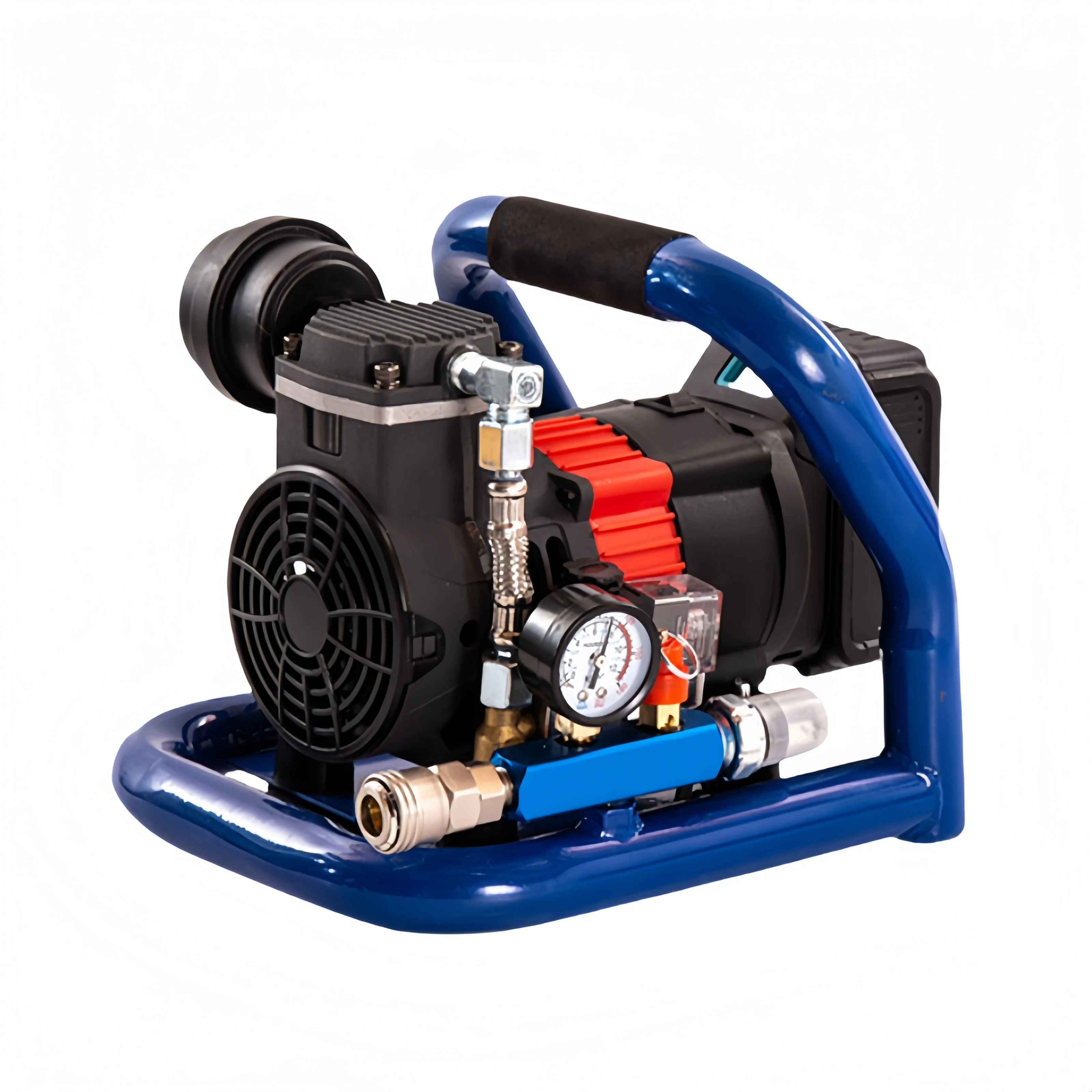 

Бесщеточный воздушный компрессор с литиевой батареей, перезаряжаемый портативный небольшой воздушный компрессор с электрическим насосом (голий металл)