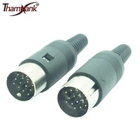 10 unids/lote 13 pines DIN macho insertar enchufe soldadura Audio AV conector DIN enchufe Jack con mango de resorte conector de cable