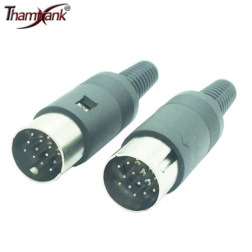10 unids/lote 13 pines DIN macho insertar enchufe soldadura Audio AV conector DIN enchufe Jack con mango de resorte conector de cable