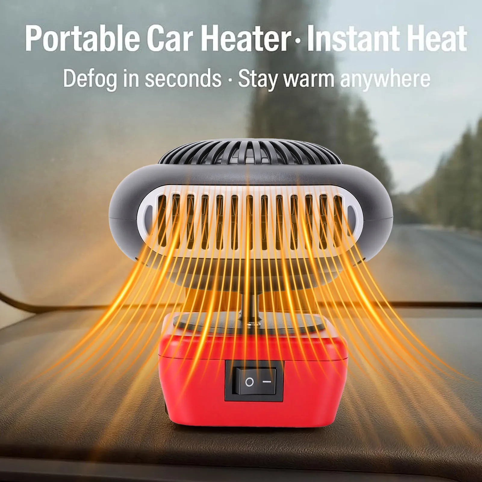 

Battery Powered Heater Suitable for 48-11-1835 Battery 200W 2 Gears 360 Degree Rotation Cordless Space Heater with 2 USB Output