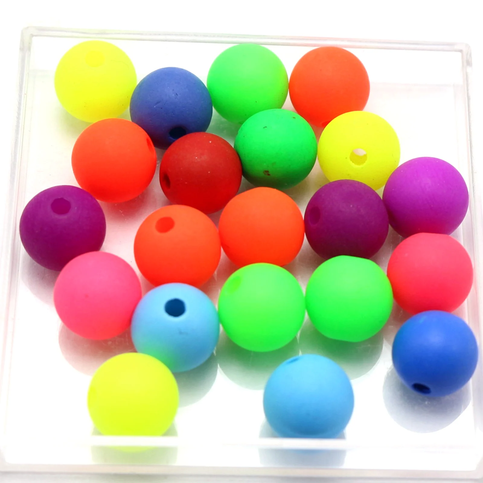 Mixed Frost Neon Color Acrylic Round Beads 5mm 6mm 8mm 10mm Smooth Ball