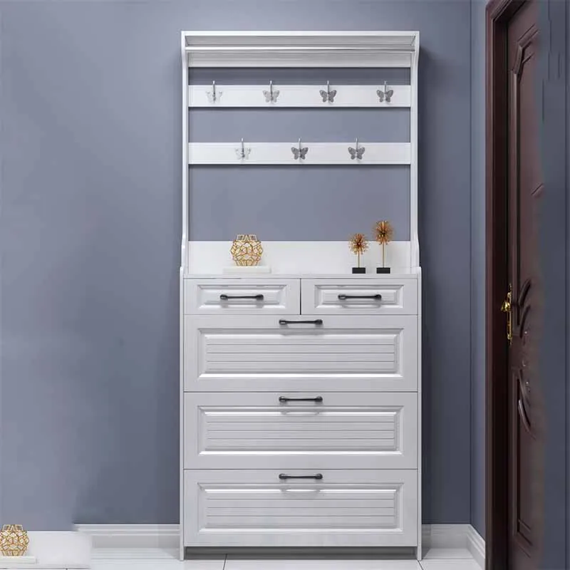 Ultra Thin Modern Luxury Shoe Cabinets Ritating Vertical Entryway White Wooden Shoe Rack Space Saving Sapateira Hall Furniture