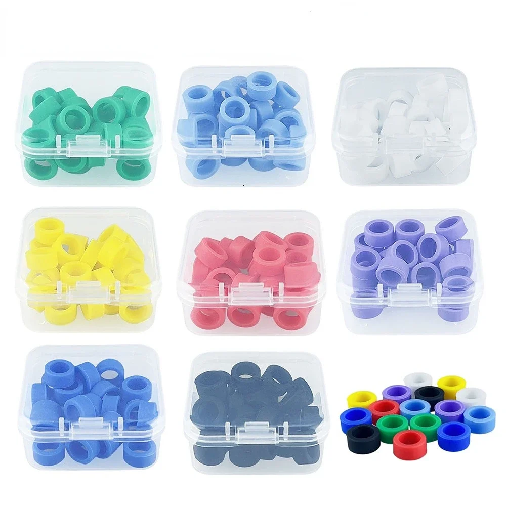 AG 100Pcs/Box Dental Color Code Ring Silicone Identification Circle Orthodontic Instrument Dentistry Material Autoclavable