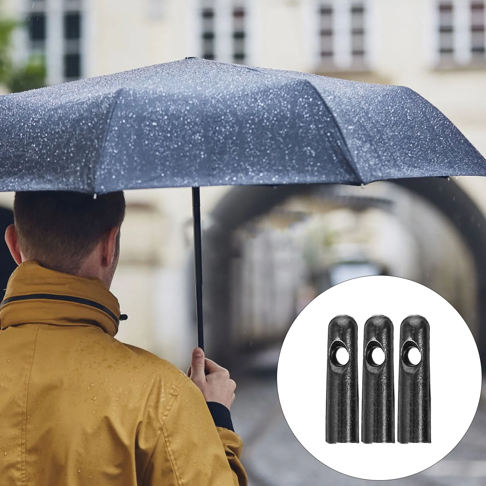 

10 Pcs Metal Umbrella Beads 4mm Hole 19X5mm Durable Repairing Supplies Folding Umbrella Parts Easy Clean Accessories