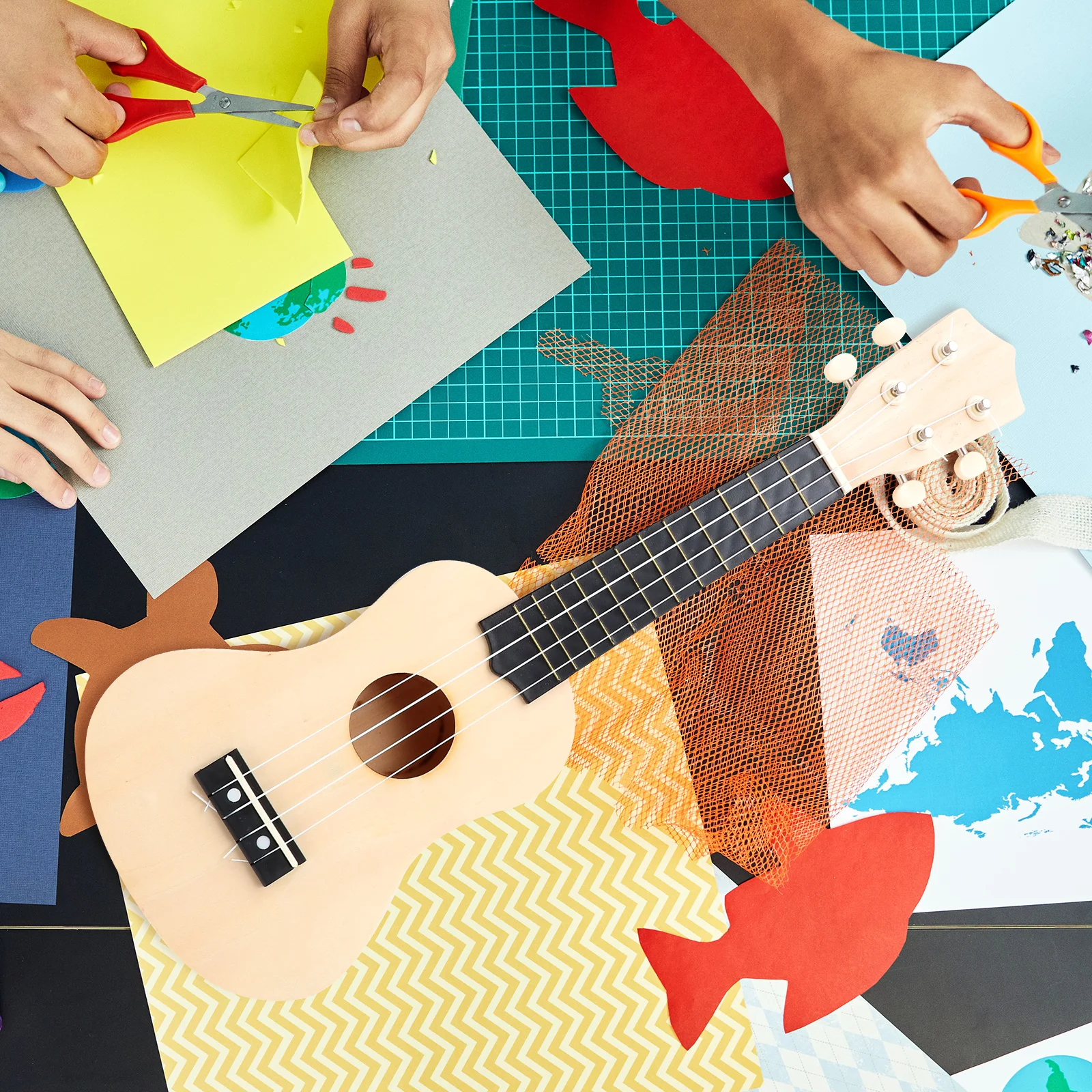 

DIY Ukulele Set Kit High Grade Material Kids Beginner Musical Instrument Toddler Unfinished Creative Painting Assembling