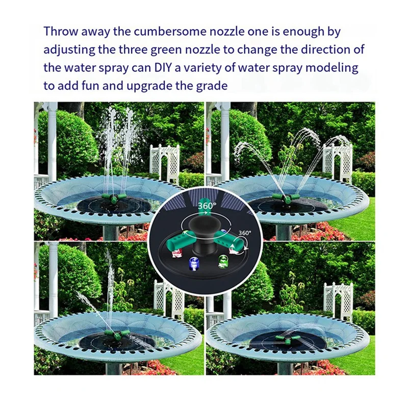 6W Solar Fountain Pump For Water Feature With Cord,Solar Bird Bath Fountain ,Solar Powered Water Fountain For Bird Bath