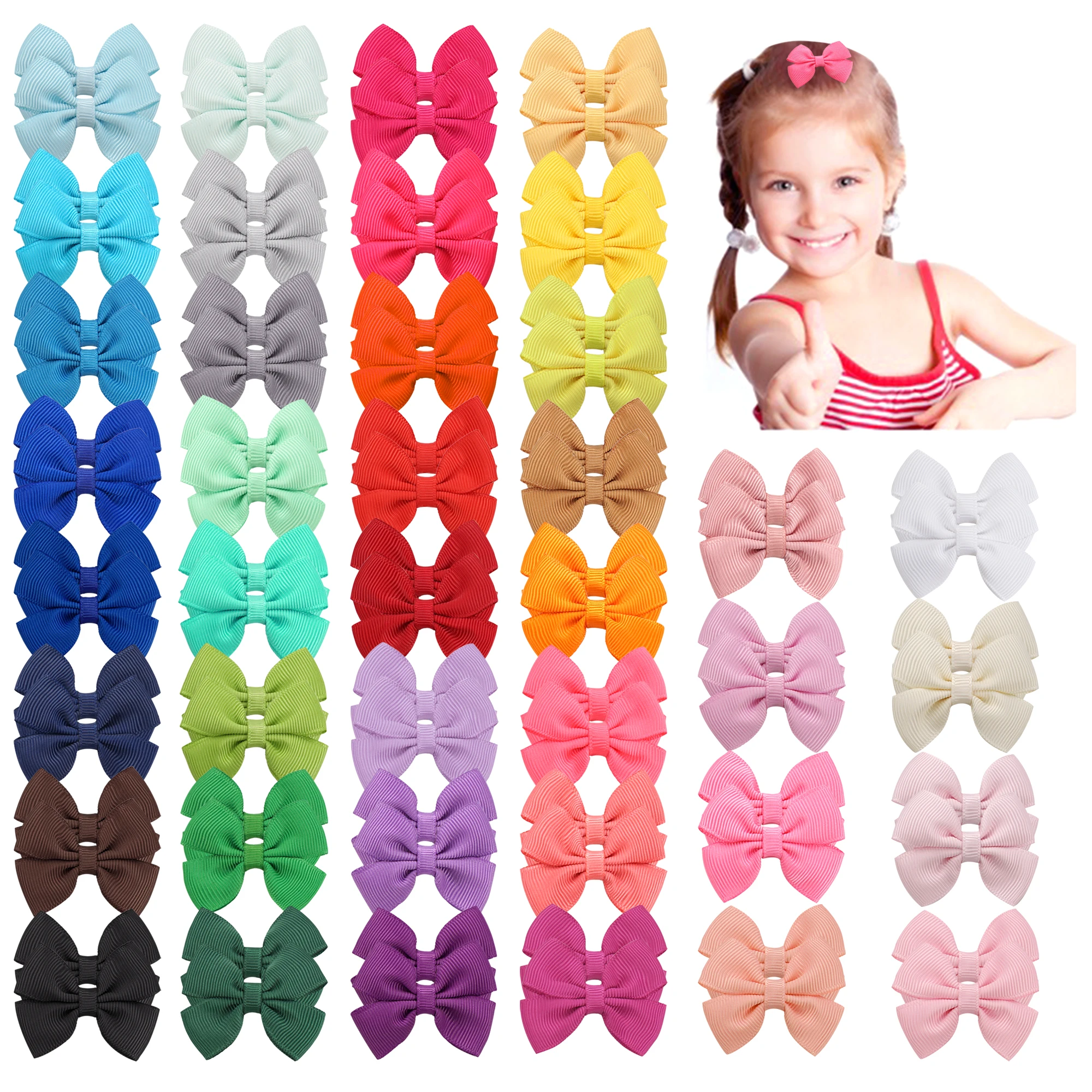 20/30/40Pieces Baby Hair Clips 2inch Hair Bows alligator Clips for Infant and Baby Girls for Daliy use Hair Accessories