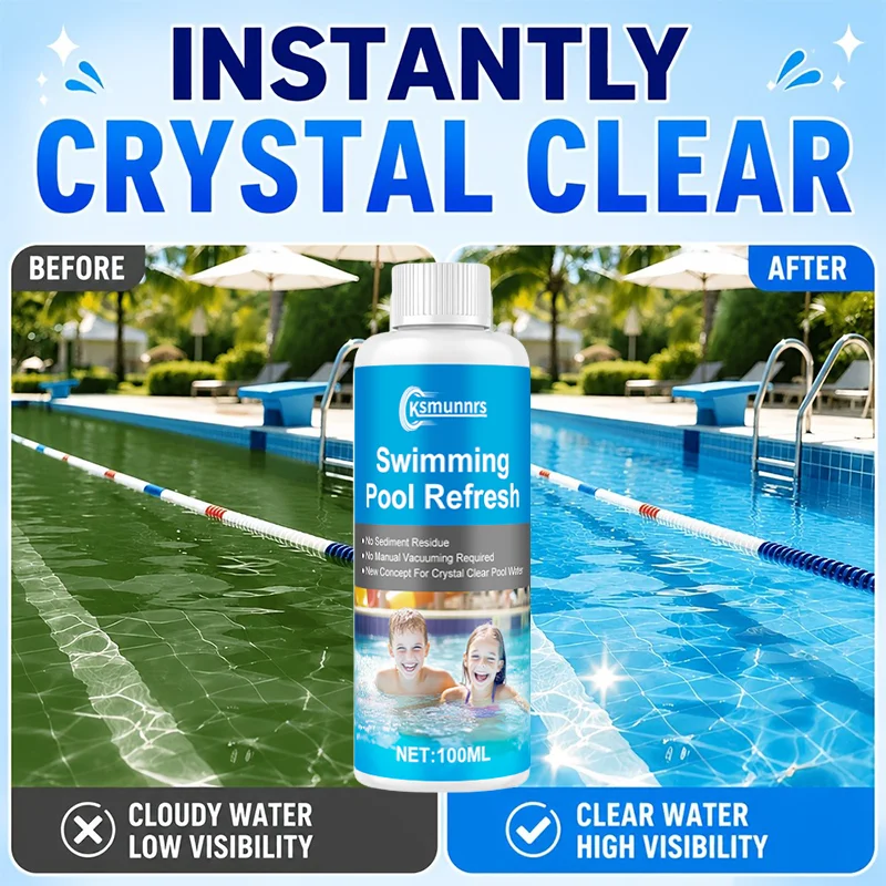 Pool Clarifier for Cloudy Water Safe Swimmer Solution for All Pools Reduces Water Changes