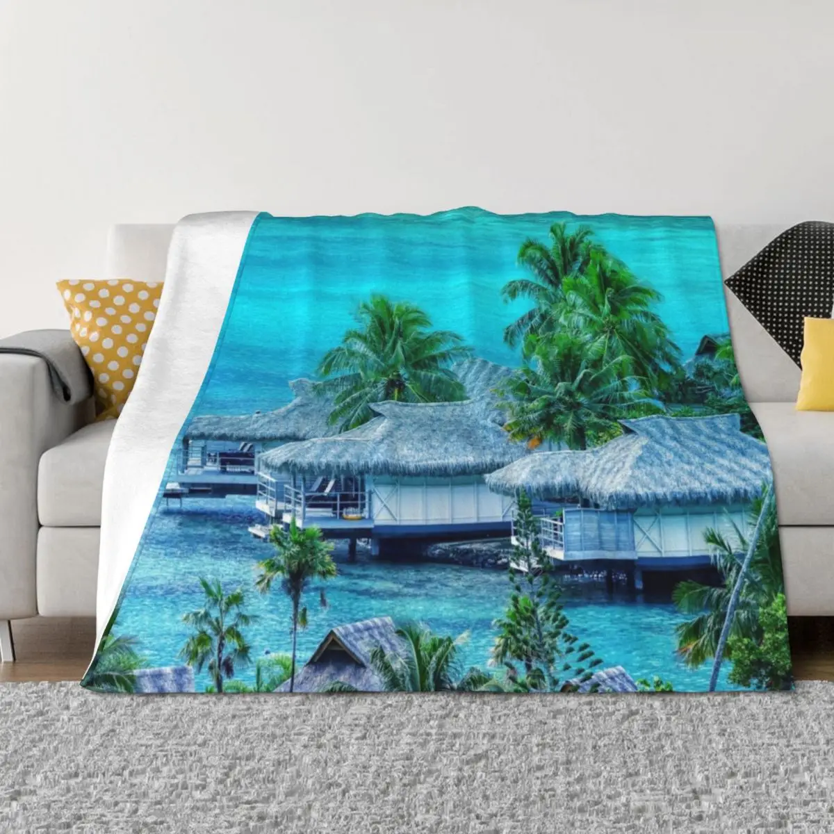 

Beach Themed For Home Throw Blanket Sofa Throw Large Shaggy Plush Blankets