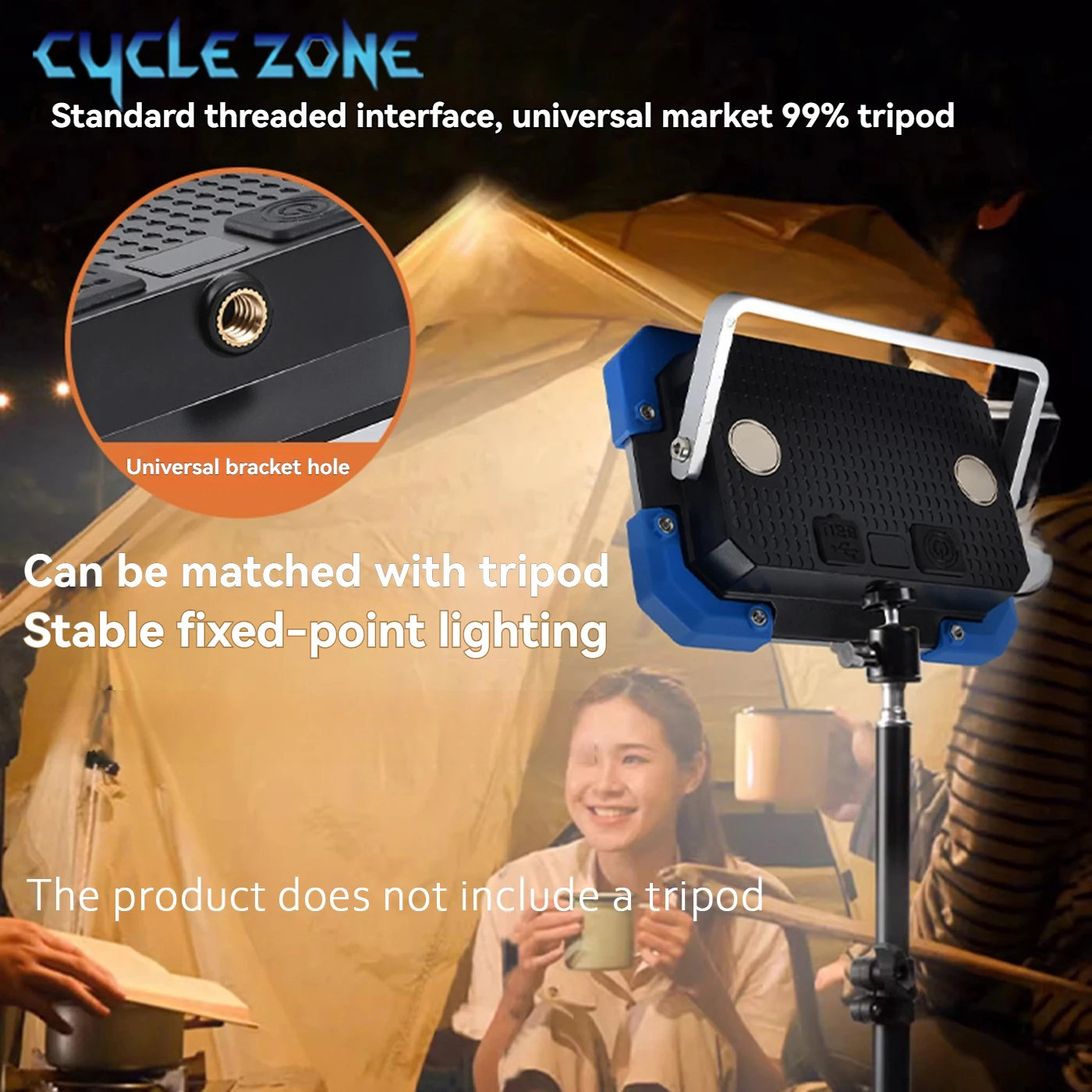 أضواء العمل المحمولة COB LED TYPE-C القابلة لإعادة الشحن التخييم الكاشف في الهواء الطلق الطوارئ إصلاح السيارات ضوء مصباح تحذير أحمر أزرق