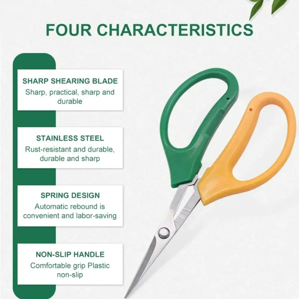 Alice Multifunctional Garden Scissors, Robust, Fruit and Grape Pruner, with Flexible Handles and Curved Blades