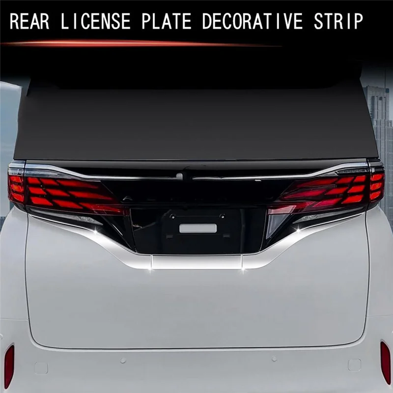 For Toyota Alphard Vellfire 40 Series 2023 2024 Car Rear License Plate Strip Cover Decorative Trim Accessories