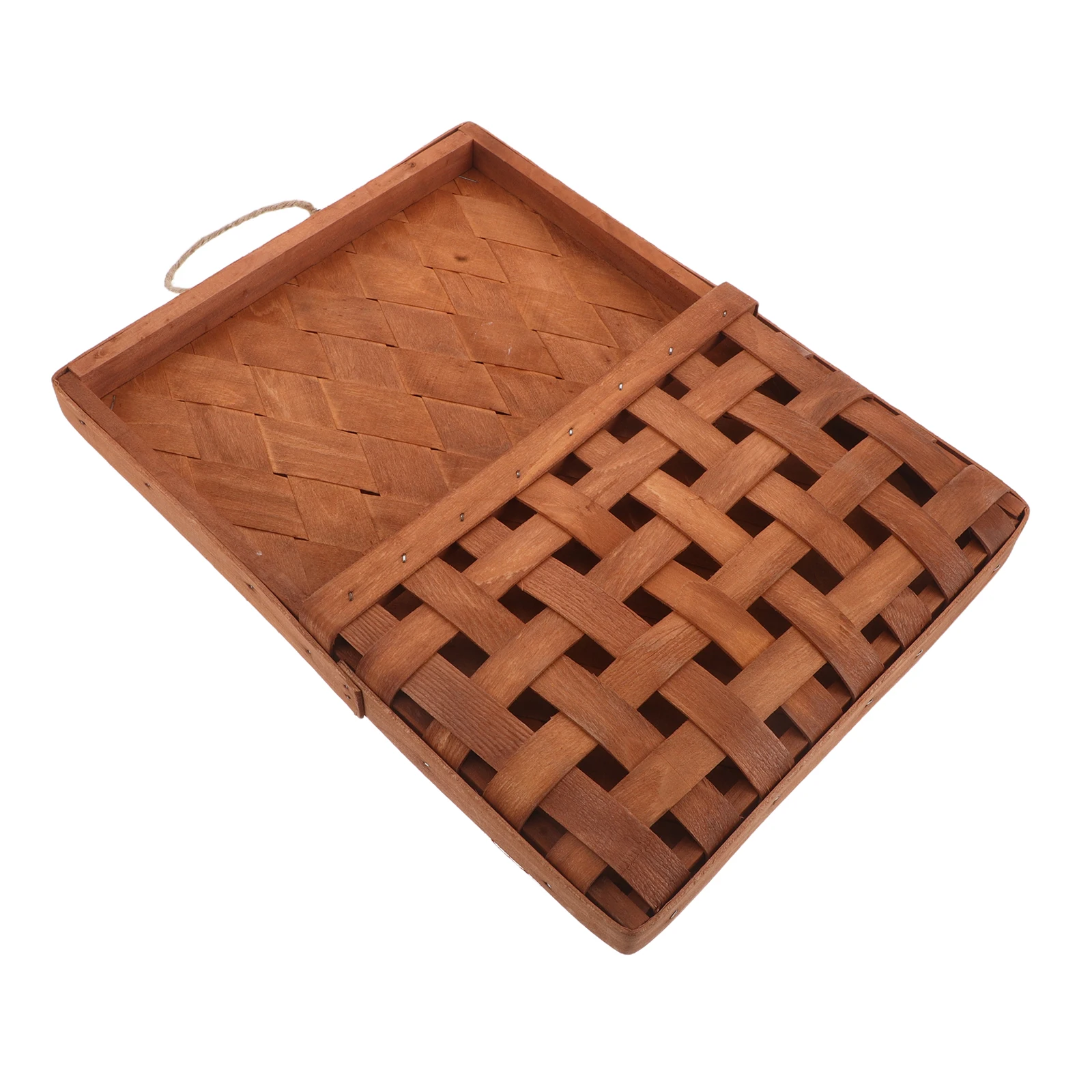

Handwoven Wooden Wall Hanging Basket 14.15x10.61 Inch Woven Storage Organizer for Home Decor Wall Basket Decor Living Room